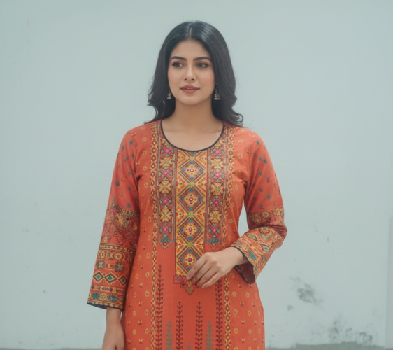 Code: P0-237 Hand Made Balochi Dress | Running stitch